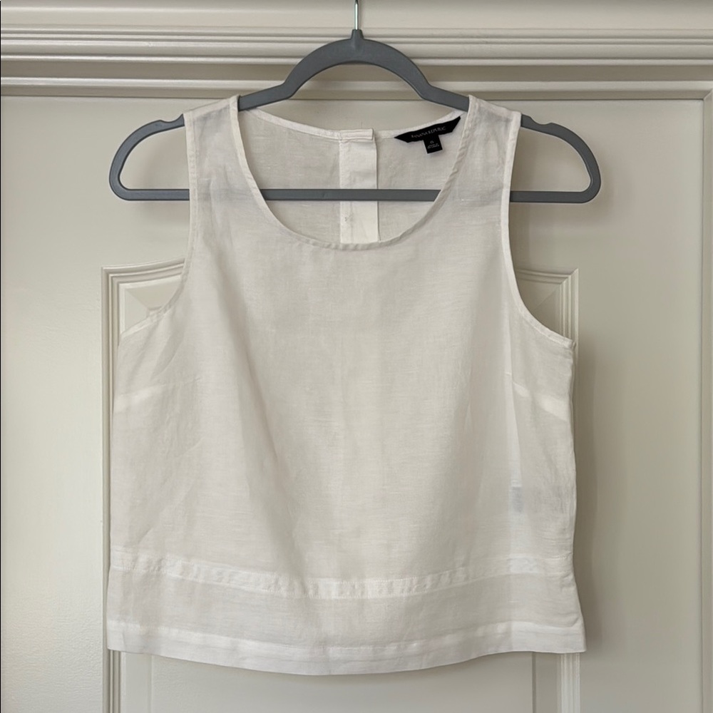Banana Republic Linen Blend White Shell Tank Top